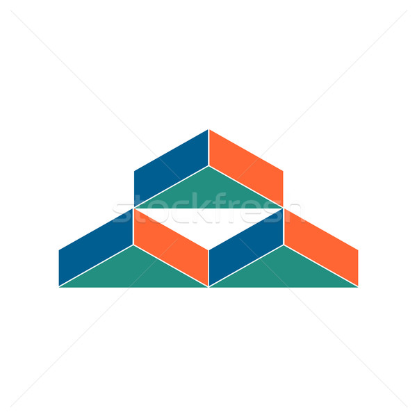 Warehouse logo. Abstract barn hangar. Geometric emblem. Sign for Stock photo © popaukropa