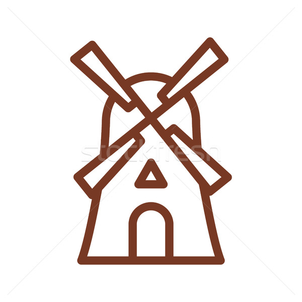 Mill line icon. Sign for production of bread and bakery. traditi Stock photo © popaukropa