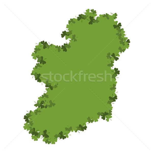 Ireland map of Clover. shamrock Irish land area Stock photo © popaukropa