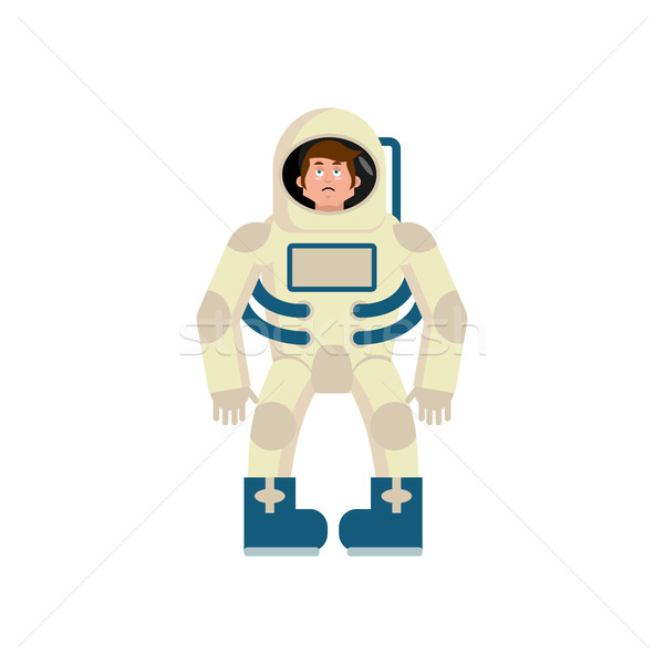 Astronaut sad Emoji. Cosmonaut sorrowful emotion isolated. space Stock photo © popaukropa