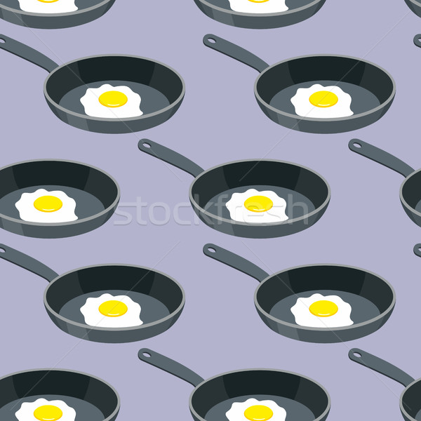 Scrambled eggs seamless pattern. Vector background for cuisine f Stock photo © popaukropa