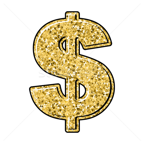 Gold dollar. Currency sign of precious metal. American national  Stock photo © popaukropa