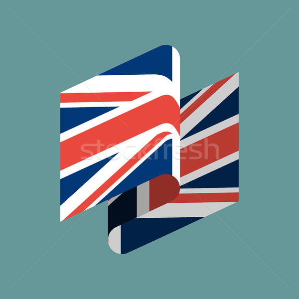 Britain flag ribbon isolated. British tape banner. National symb Stock photo © popaukropa