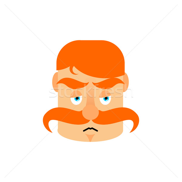 Vintage vermelho bigode triste retro homens Foto stock © popaukropa