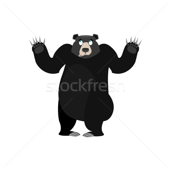 Baribal Surprised Emoji. American Black Bear astonished emotion  Stock photo © popaukropa