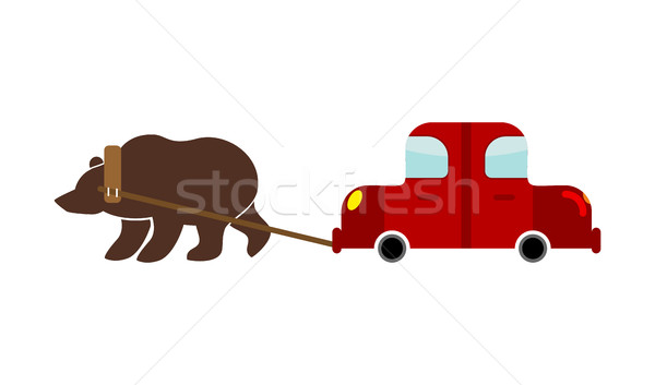 Tow in Russia. Russian Bear and car. Traditional national evacua Stock photo © popaukropa