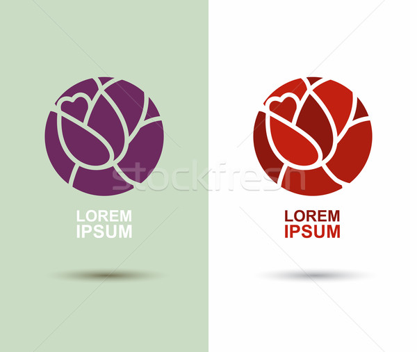  logo Flower abstract icon. design template. Flourish plant flat Stock photo © popaukropa