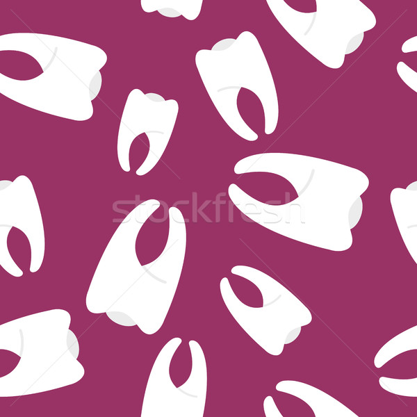 White teeth seamless pattern. Vector background for dentist Stock photo © popaukropa
