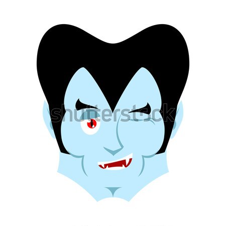 Dracula angry Emoji. Vampire evil emotion face isolated Stock photo © popaukropa