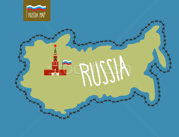 Rusia mapa alambre de púas Kremlin Moscú mundo Foto stock © popaukropa