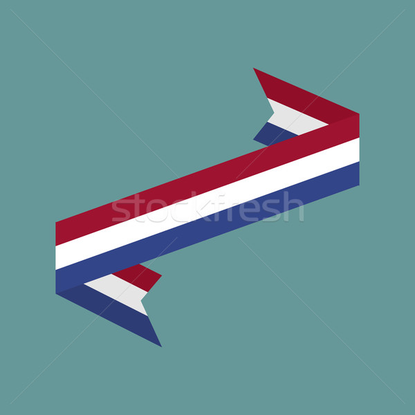 Netherlands flag ribbon isolated. Dutch tape banner. National sy Stock photo © popaukropa