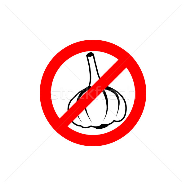 Stop garlic. Prohibiting road sign. Prohibited pungent smell Stock photo © popaukropa