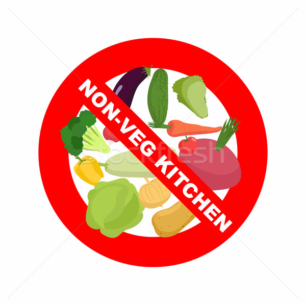 Stop sign. Banning Red sign. Strikethrough vegetables: potatoes  Stock photo © popaukropa
