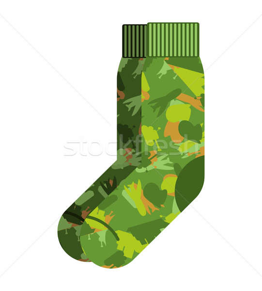 Military socks isolated. Clothing accessory camouflage pattern f Stock photo © popaukropa
