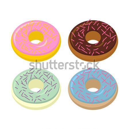 Schokolade Donut isoliert Süßigkeiten weiß Stock foto © popaukropa