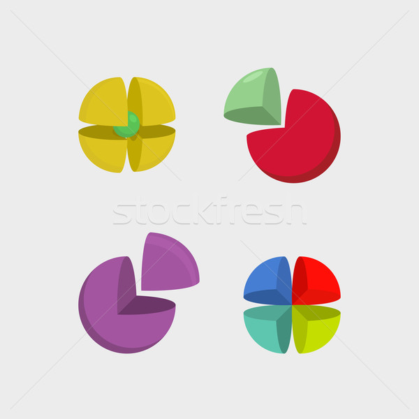 Set  logo sphere. 3d abstract ball logos. Scope of  segments. Ve Stock photo © popaukropa