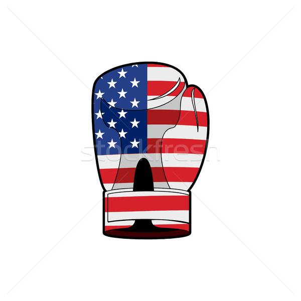 Boxing Glove with flag of USA. Sports accessory textured America Stock photo © popaukropa