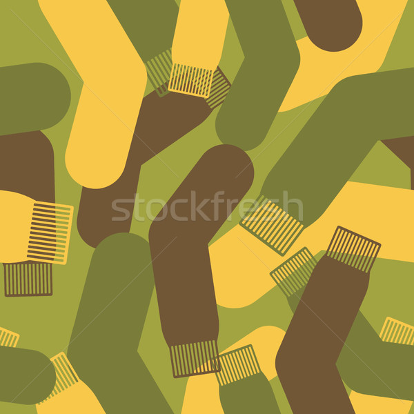 Army pattern of socks. Military Vector texture camouflage sock.  Stock photo © popaukropa