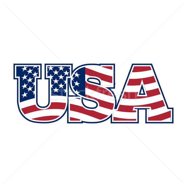 USA lettering. Flag of America and letters. National sign Stock photo © popaukropa