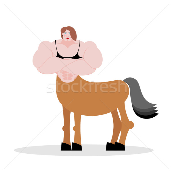 Vrouw bodybuilder sterke mythisch fabelachtig Stockfoto © popaukropa