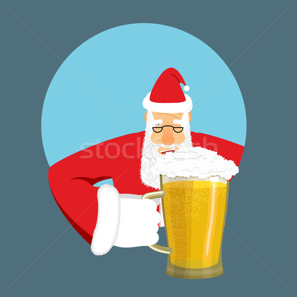 Santa Claus and beer. Christmas beer mug. New Year alcohol Stock photo © popaukropa