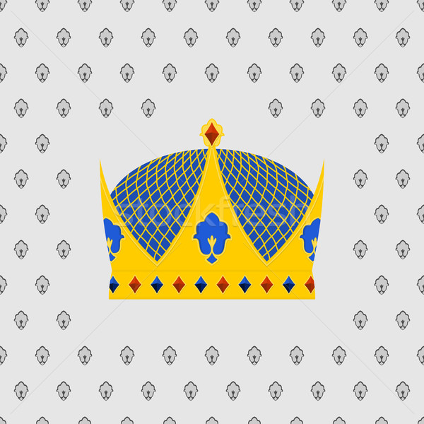 Royal Crown of gold with precious stones. Vector illustration Stock photo © popaukropa