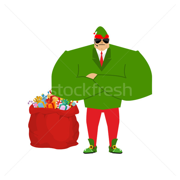 聖誕老人 小精靈 紅色 袋 聖誕節 商業照片 © popaukropa