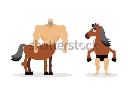 Centaur mythical creature. Half horse half person. Sports creatu Stock photo © popaukropa