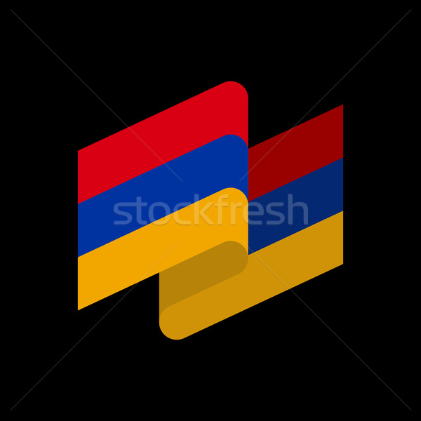 Armenia flag ribbon isolated. Armenian tape banner. National sym Stock photo © popaukropa