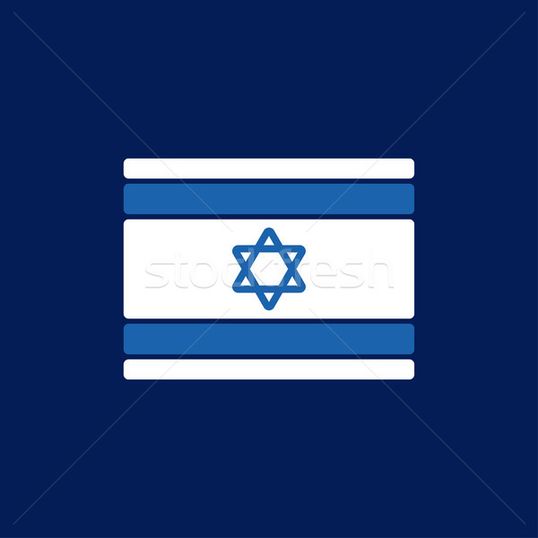 Bayrak yalıtılmış İsrailli afiş şerit simge Stok fotoğraf © popaukropa