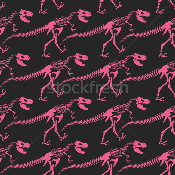 Jurassic dinosaur bones seamless pattern. Tyrannosaurus skeleton Stock photo © popaukropa