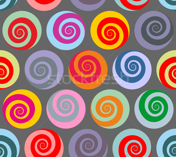 Colorful seamless pattern spiral. Retro abstract ornament of sna Stock photo © popaukropa