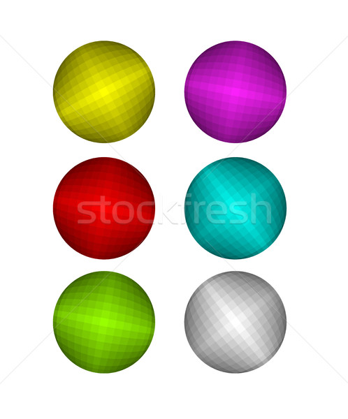 Set of Colorful disco ball. Pink and Red disco ball. Stock photo © popaukropa