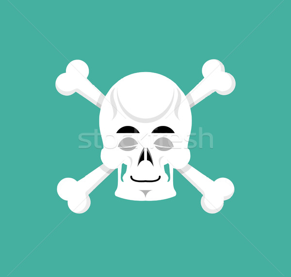 Skull and bone sleeps Emoji. skeleton head asleep emotion isolat Stock photo © popaukropa