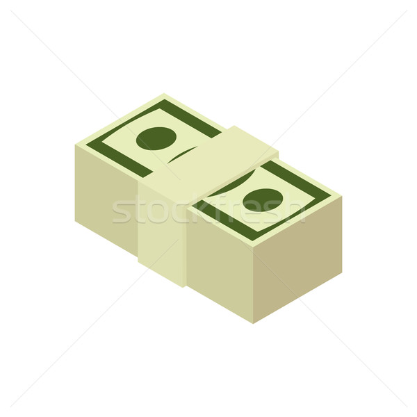 Stack of cash isolated. pile of money. pack of dollars on white  Stock photo © popaukropa