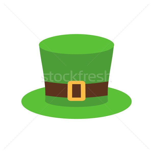 Chapeau vert isolé irlandais rétro Photo stock © popaukropa