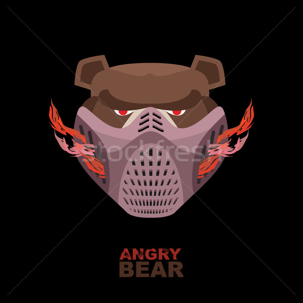 Angry bear in mask. A ferocious wild animal Stock photo © popaukropa