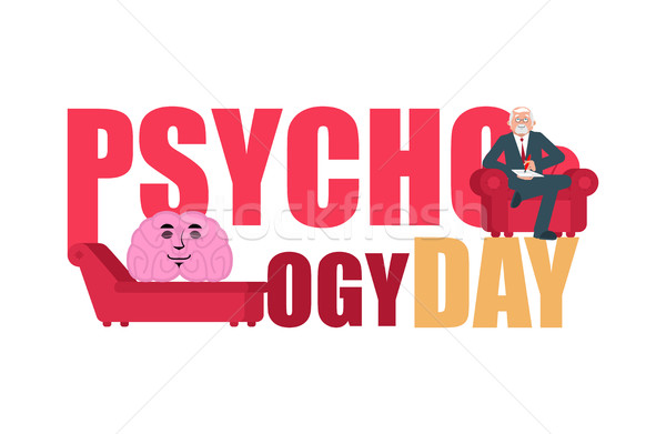 Psychology day. Consultation of psychotherapist. Postcard for ho Stock photo © popaukropa