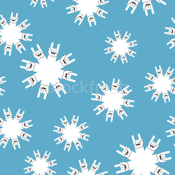 Rocha rolar inverno flocos de neve sinal da mão Foto stock © popaukropa