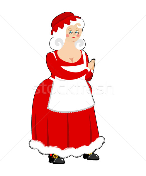 Mrs. Claus isolated. Wife of Santa Claus. Christmas woman in red Stock photo © popaukropa