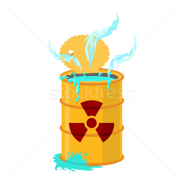 Chimiques déchets jaune baril toxique toxique Photo stock © popaukropa
