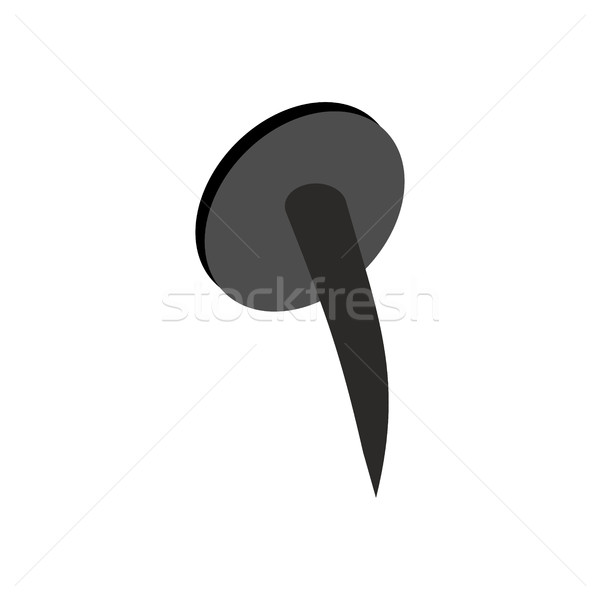 Bent nail isolated. Industrial object. Fastening on white backgr Stock photo © popaukropa