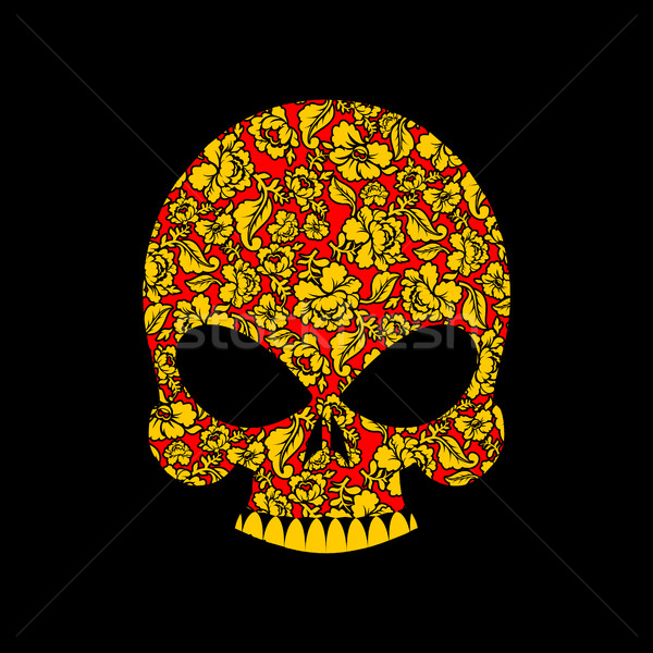 Skull Russian Khokhloma Folk traditional painting. skeleton head Stock photo © popaukropa