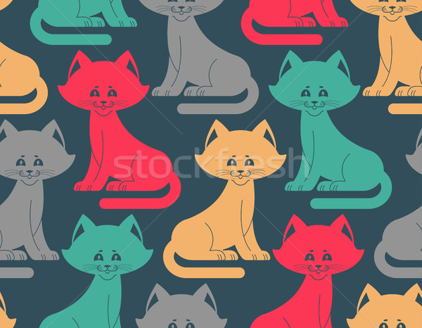 Cat seamless pattern. pet ornament. Animal Texture for childrens Stock photo © popaukropa