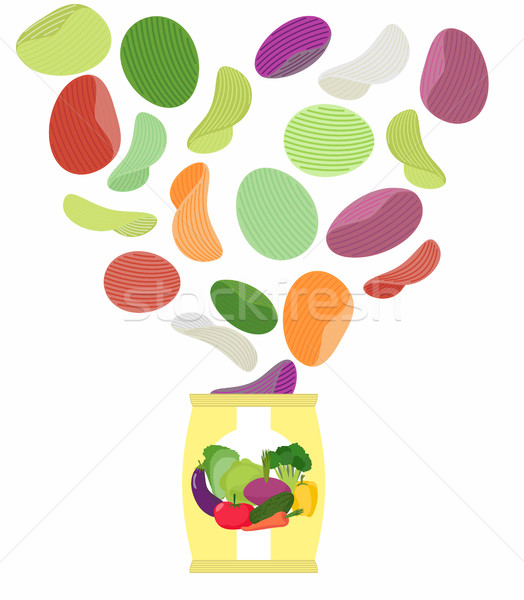 商業照片: 味道 · 蔬菜 · 包裝 · 袋 · 芯片