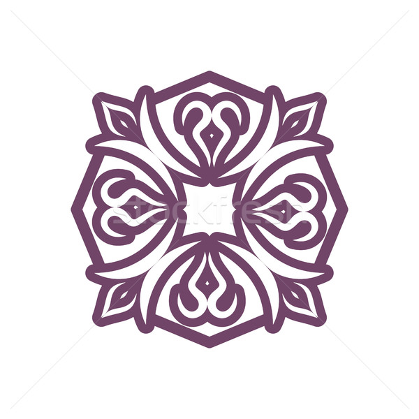 Arabic ornament isolated. Oriental decorative rosette. Islamic S Stock photo © popaukropa