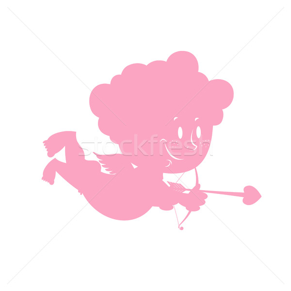 Funny Cupid isolated. Symbol of love. Cute little Amur with bow  Stock photo © popaukropa
