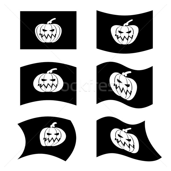 Flag Halloween. Sign set for terrible holiday. Traditional festi Stock photo © popaukropa