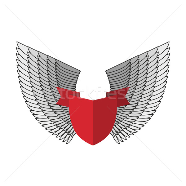 Shield and wings logo. Heraldic emblem. Antique coat template Stock photo © popaukropa