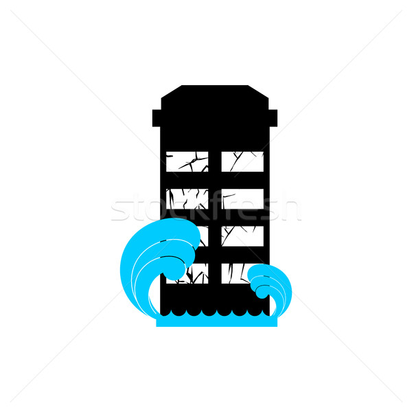 Flood Building. Flooding house. many of water architecture. Delu Stock photo © popaukropa